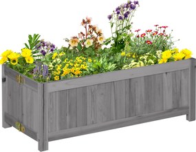 Outsunny Jardinieră din Lemn Pliabilă Jardinieră Ridicată pentru Culturi Legume Flori în Curte Balcon Terasă 70x30x25 cm Gri | Aosom Romania