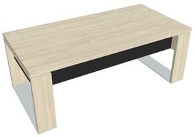 Masă Verno+ S 200 x 100 cm, salcâm / negru