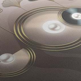 Tablou - Abstract maro-auriu (120x50 cm)