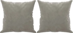 vidaXL Perne decorative, 2 buc., gri deschis, 40x40 cm, catifea