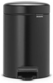 Cos de gunoi cu pedala Brabantia NewIcon 649001, 3 L, Inchidere lina, Baza antiderapanta, Negru