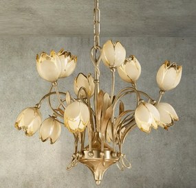 Candelabru 12 brate LUX realizat manual Tulipani