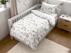 Lenjerie de pat din bumbac pentru patut RAINUBI alb Dimensiunile lenjeriei: 45 x 65 cm | 90 x 135 cm