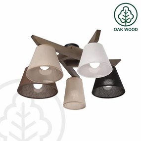 Lustră LED aplicată Brilagi ANTHONY 5xE14/40W/230V stejar nuc