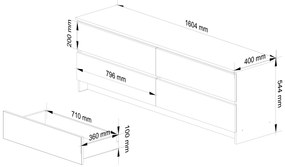Comodă Koa V (alb + gri). 1070780