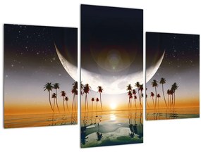 Tablou- Luna deasupra palmierilor (90x60 cm)