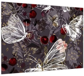 Tablou pe sticlă - Fluture (70x50 cm)