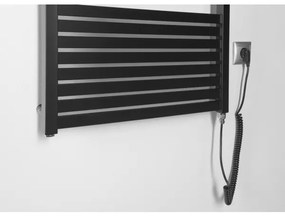 Radiator portprosop electric pentru baie Aqualine TONDI-E 600W/230V 133 cm negru mat