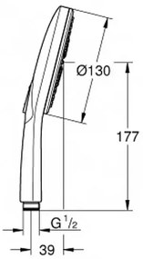 Para de dus Grohe Rainshower SmartActive 130 3 functii crom lucios