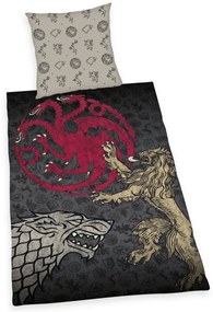 Lenjerie de pat din bumbac Herding Game ofThrones, 135 x 200 cm, 80 x 80 cm
