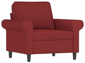 Fotoliu canapea cu taburet, rosu vin, 60 cm, material textil Bordo, 92 x 77 x 80 cm