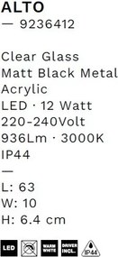 Aplica de perete LED baie IP44 ALTO negru