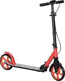 HOMCOM Trotinet Pliabil pentru Adulți și Copii +14 Ani cu Ghidon Reglabil 91,5x36,5x91-104 cm Roșu | Aosom Romania