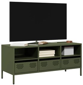 vidaXL Dulap TV, verde măsliniu, 101,5x39x43,5cm, oțel laminat la rece
