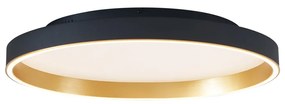 Plafonieră de design neagră cu auriu 60cm incl. LED cu comutator cu 3 căi - Ingo