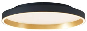 Plafonieră de design neagră cu auriu 60cm incl. LED cu comutator cu 3 căi - Ingo