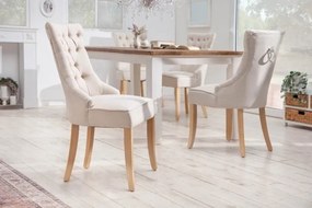 Set 2 scaune stil baroc Castle Leinen bej