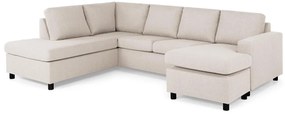 Colțar Scandinavian Choice C170Negru, Beige, 283x199x80cm, Picioare: Plastic