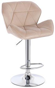 HR111W Scaun Latte Velur Bază Cromata