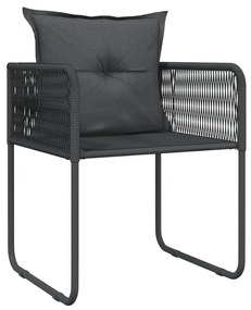 Set mobilier de gradina, 7 piese, negru Lungime masa 200 cm, 7