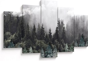 Tablou - Pădure cu elemente ilustrate (150x105 cm)
