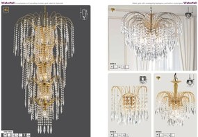 Lustra cristal casa scarii design LUX Waterfall gold 13L