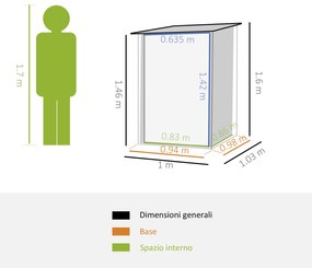 Casuta de Gradina Outsunny pentru scule din Tabla de Otel cu Incuietore, Gri | Aosom Romania