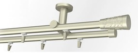 Galerie dubla PRINDERE TAVAN suport universal TEAVA PROFIL -SEVILLA /19 -CROM MAT (Alege marime: 360 cm)