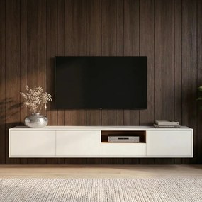 Comoda TV suspendata LOFT 200cm alb/ natur