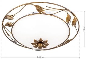 Plafoniera design rustic diametru 40cm Fleur DL 7-509/40 Antik OR