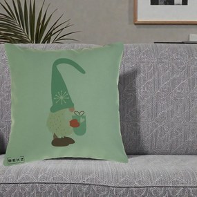 Perna Decorativa Gnom Nordic cu Cana Calda Menta, 40x40 cm, Verde, Husa Detasabila, Perna Inclusa, BEKZ®