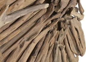 Aplică de perete din lemn de tec lucrat manual, natur, 130 x 50 x 10 cm, „Doullens”