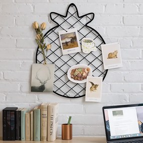 set 2 bucati Panou foto metalic , Ananas Homs, 47 x 36 cm, negru