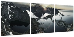 Tablou - Munții norvegieni (cu ceas) (90x30 cm)