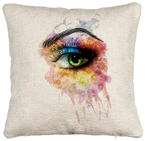 Perna Decorativa Canapea, Model Multicolor Eye, 40x40 cm, Cu fermoar