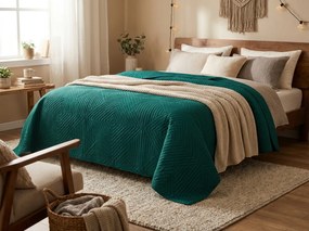 Cuvertura de pat CALDERA, petrol. Dimensiune: 170 x 210 cm