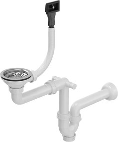 Sifon manual Quadron finisaj inox pentru chiuvete cu 1 cuva