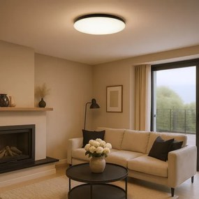 Plafonieră LED dimabilă SIENA 80W/230V 3000-6000K Ø 75 cm neagră + telecomandă