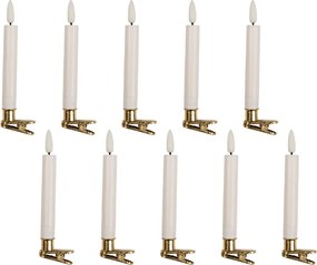 Set 10 lumanari LED, pe baterii tip AAA, cu telecomanda Ø2x14 cm