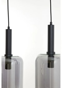 Lustră neagră cu abajur din sticlă 100x22 cm Lekar – Light &amp; Living