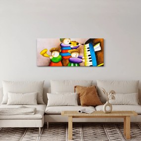 Tablou - Muzicanții, pictură (120x50 cm)