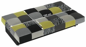 Canapea, textil verde gălbui/gri/negru, ALABAMA