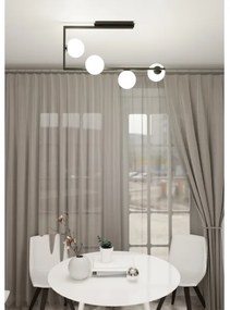 Lustră pe tijă SOMA 4xE14/10W/230V negru/alb