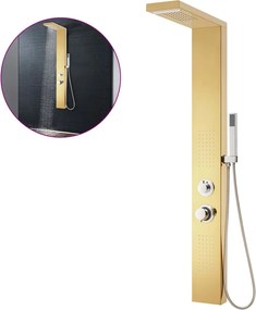 vidaXL Sistem panou de duș, auriu, oțel inoxidabil 201