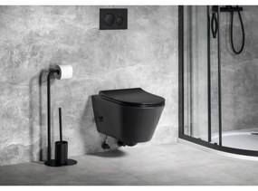 Sapho - Vas WC suspendat cu pulverizator bidet, ceramică, negru mat