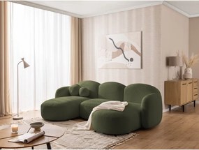 Colțar verde cu tapițerie din țesătură bouclé (în formă de "U") Orbit – Ropez