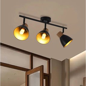 Brilagi - Spot de tavan ODENSE, 3x E14/10W/230V, lemn/negru
