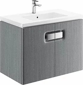 Dulap baza pentru lavoar suspendat Kolo Twins 80 cm, gri argintiu