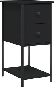 vidaXL Noptieră, negru, 32x42x70 cm, lemn compozit