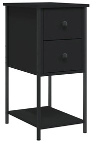 826093 vidaXL Noptieră, negru, 32x42x70 cm, lemn compozit